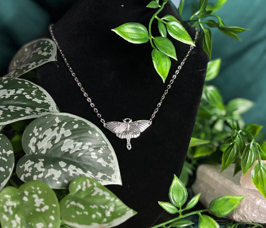 Luna moth necklace